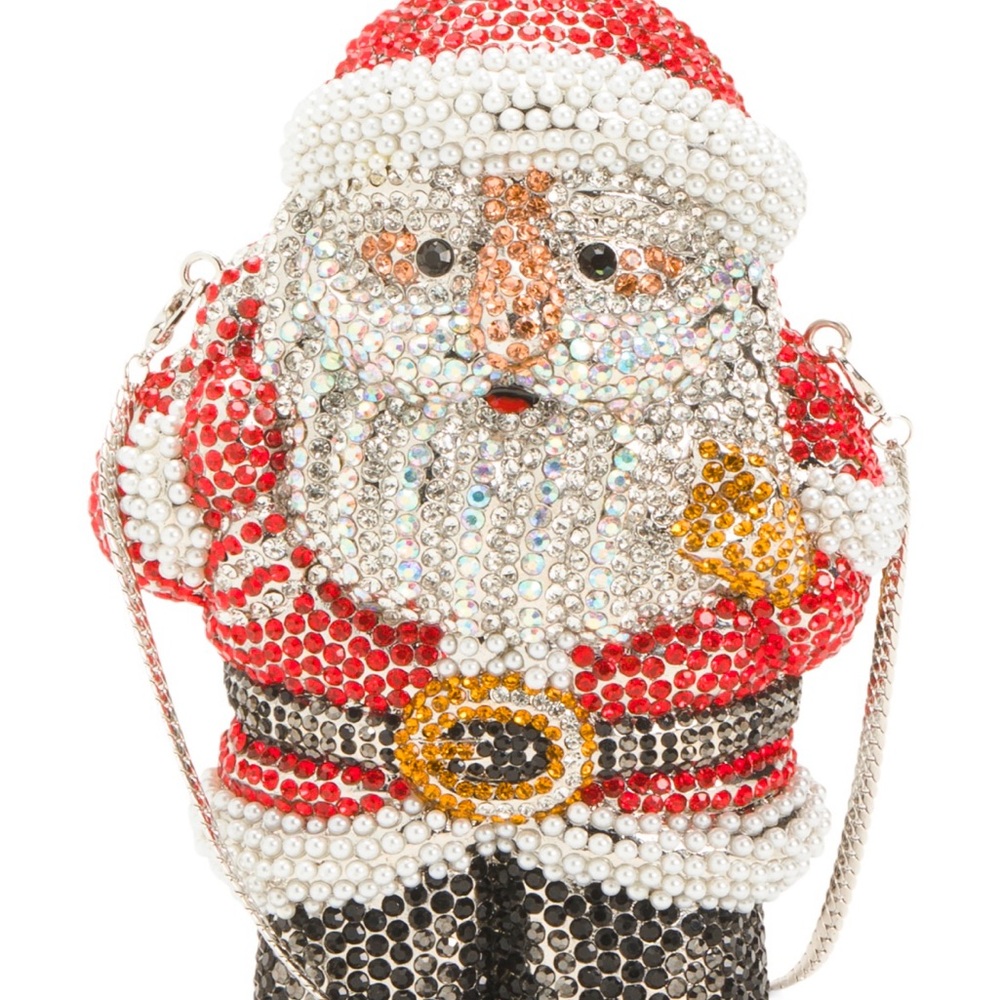 ♥️💚Santa Jeweled Bag by Natasha 8x7 inch Detachable shoulder strap Brand New♥️
